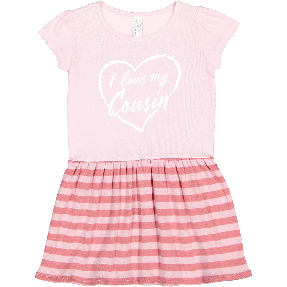 Inktastic I Love My Cousin White Chalk Heart Toddler Dress - Cute Cousin Matching Outfits for Family Photos & Special Occasions