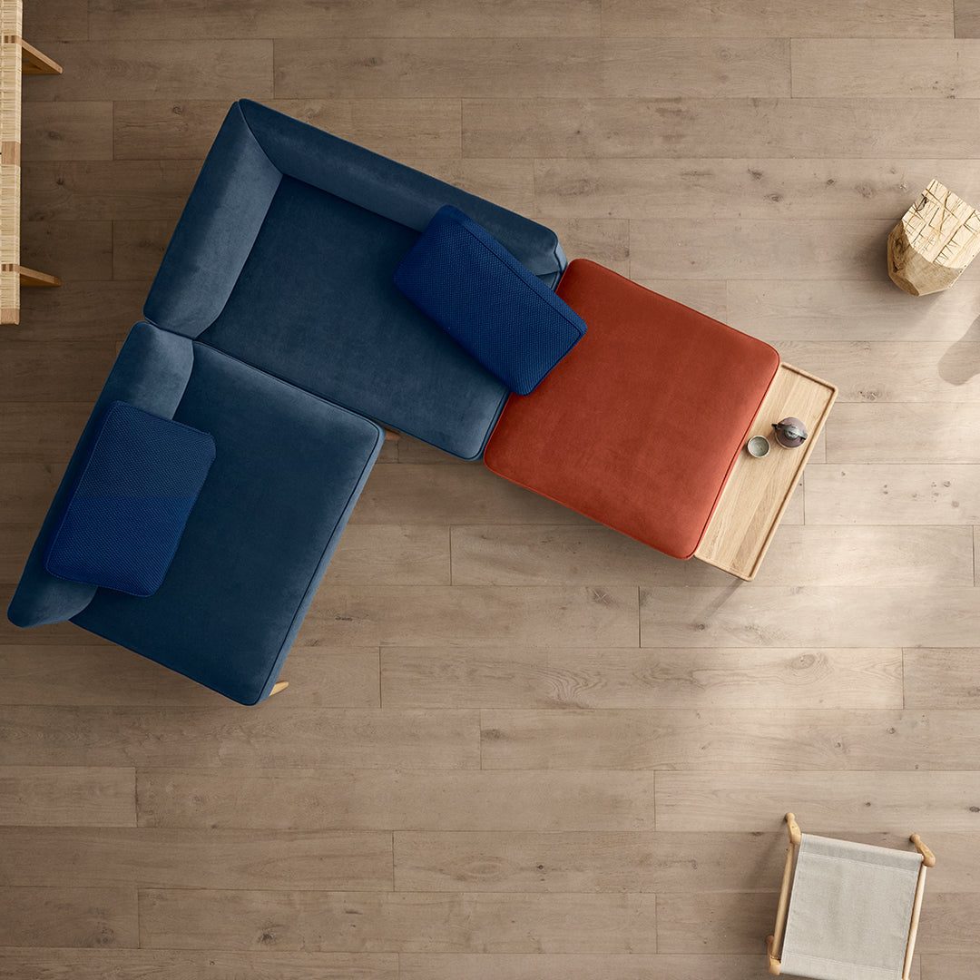 E350 Embrace Footstool with Table Section - Modern Ottoman with Storage for Living Room, Bedroom, or Office - Perfect for Relaxing, Reading, and Extra Seating