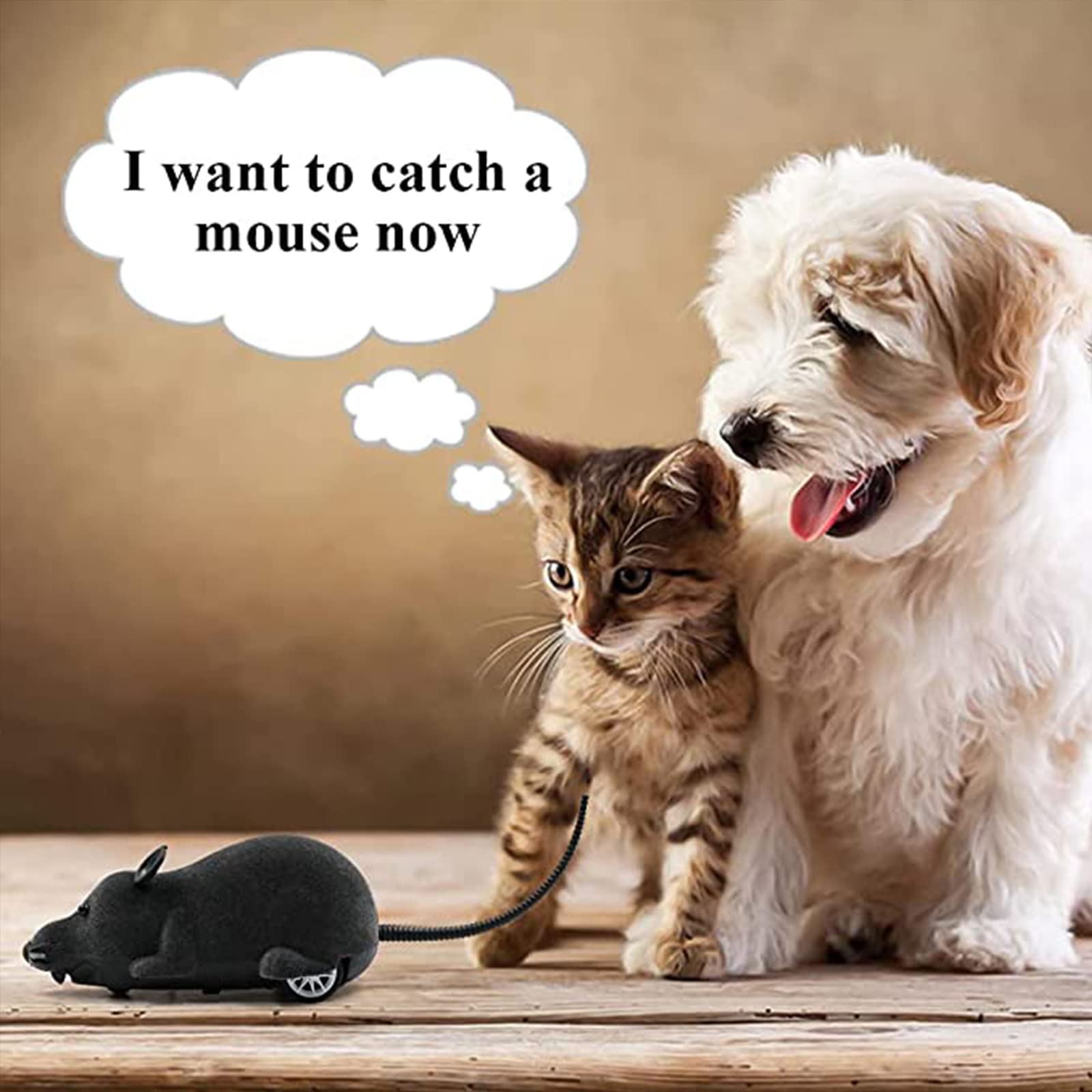 Aerbee Electric RC Rat Toy - Realistic Remote Control Mouse for Cats, Interactive Pet Toy with Flocking Motion, Wireless Chase Game for Fun & Prank - Perfect for Scaring Friends & Entertaining Pets - Great Novelty Gift for Animal Lovers (Ideal for Playtime, Training & Halloween Pranks)