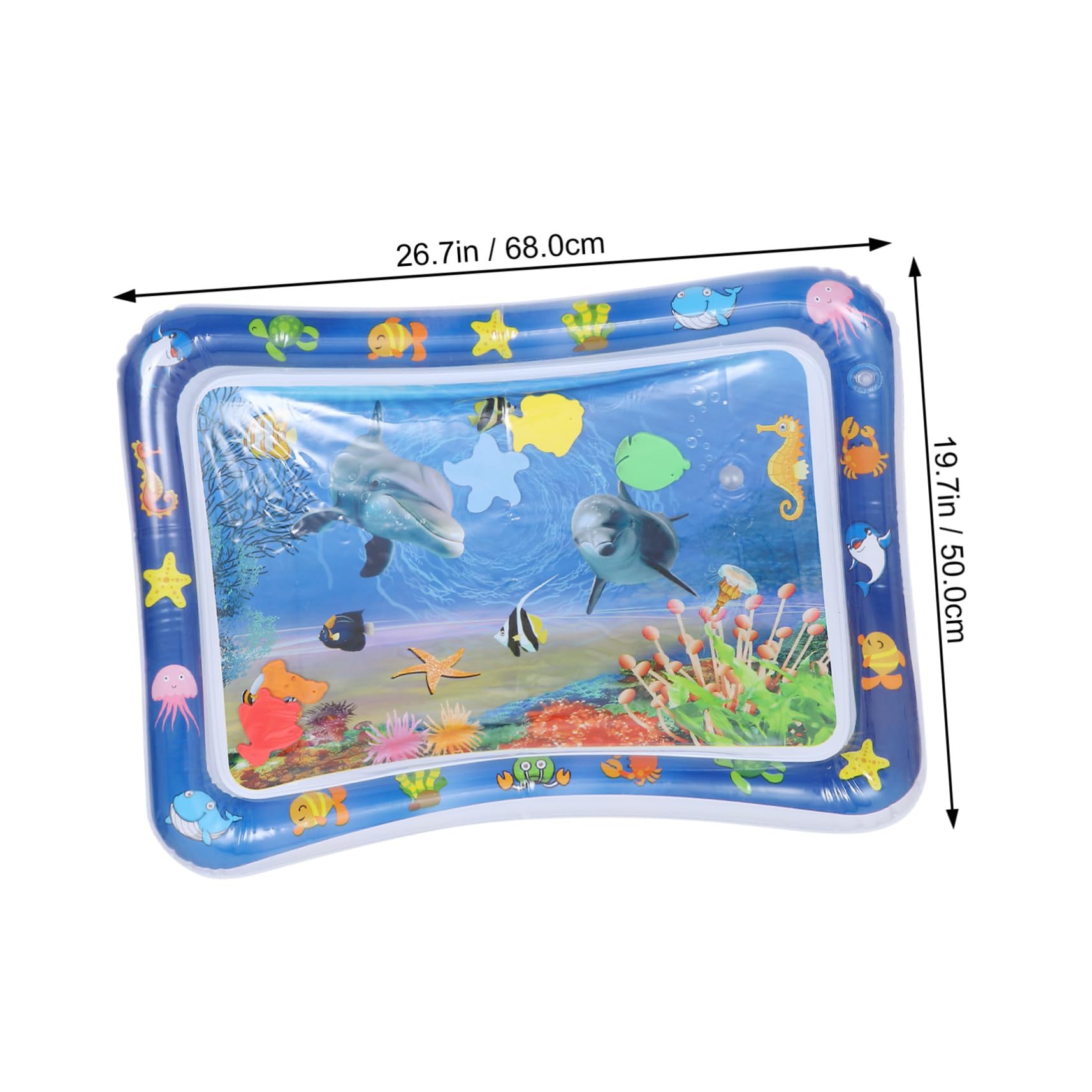 KOMBIUDA Water Cushion Play Mat for Babies - Sensory Water Mat Toy for Toddlers, Blue Plastic Floor Activity Mat - Perfect for Indoor Playtime, Tummy Time & Early Learning Development