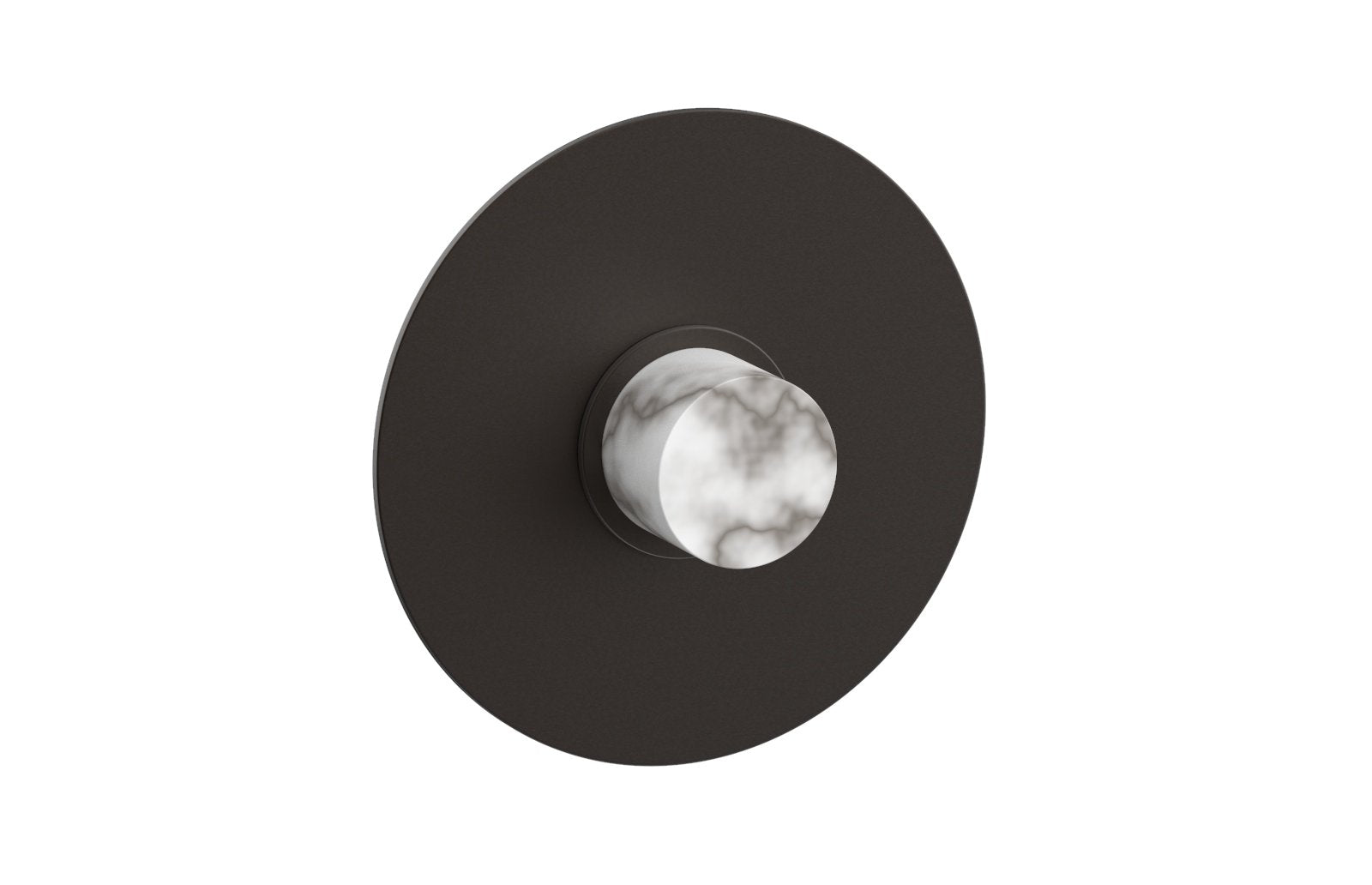 BASIC II Pressure Balance Round Shower Plate & Handle Trim - White Marble Handle 4 182 - Perfect for Modern Bathroom Renovations and Spa-Like Shower Experiences