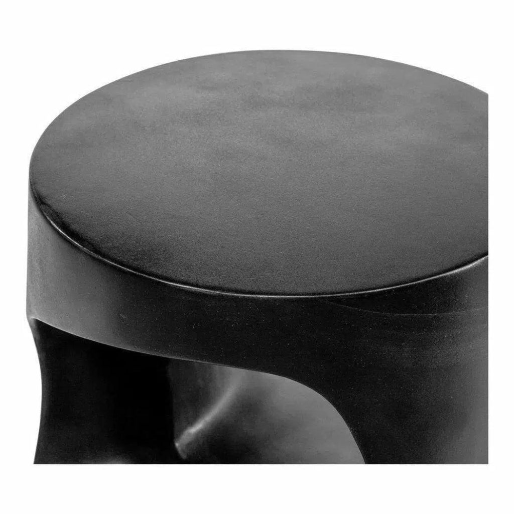 17.75 Inch Outdoor Stool Black Contemporary - Modern Patio Furniture for Garden, Poolside, and Backyard Relaxation