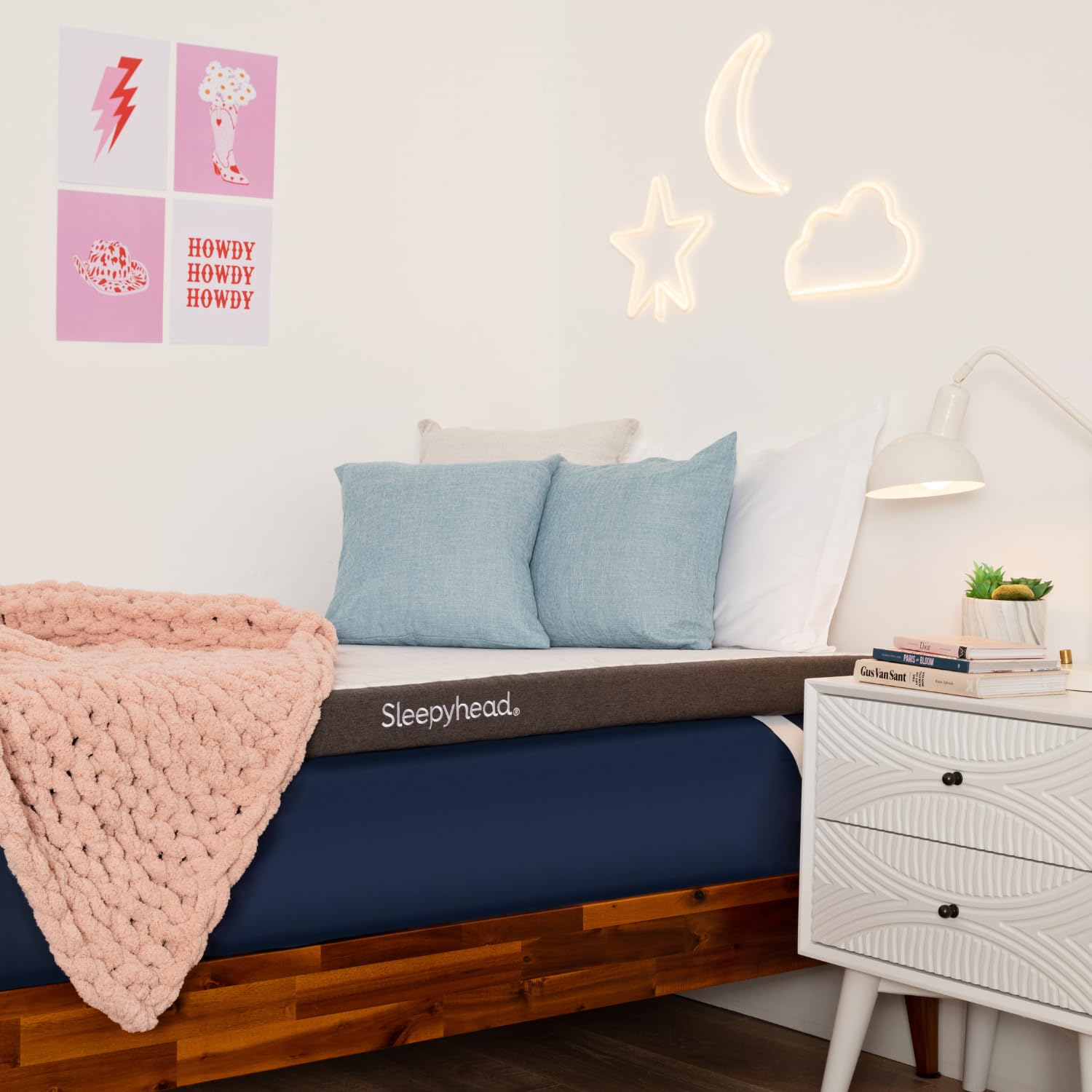 Sleepyhead Cooling Gel Memory Foam Mattress Topper - 3'' Thick Twin Size (38x75 inches) with Washable Cover | College Dorm Essential for Hot Sleepers | Perfect for Dorm Rooms, Guest Beds & Apartment Living