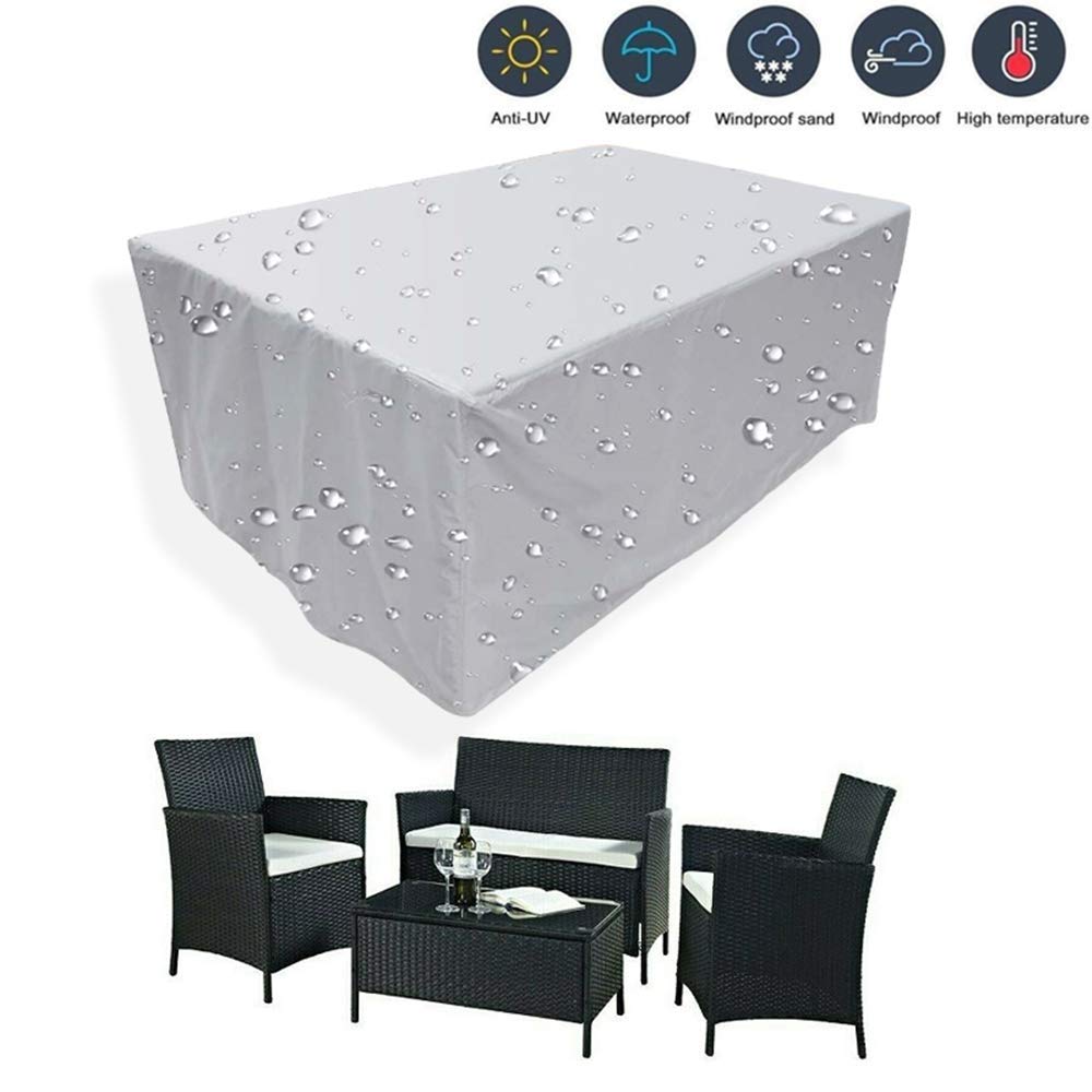 Durable 255x255x80cm Gray Square Patio Furniture Covers - Windproof, Dustproof, Waterproof Outdoor Garden Furniture Protection for Sofa, Table, Chairs - Perfect for Backyard, Deck, and Poolside Use