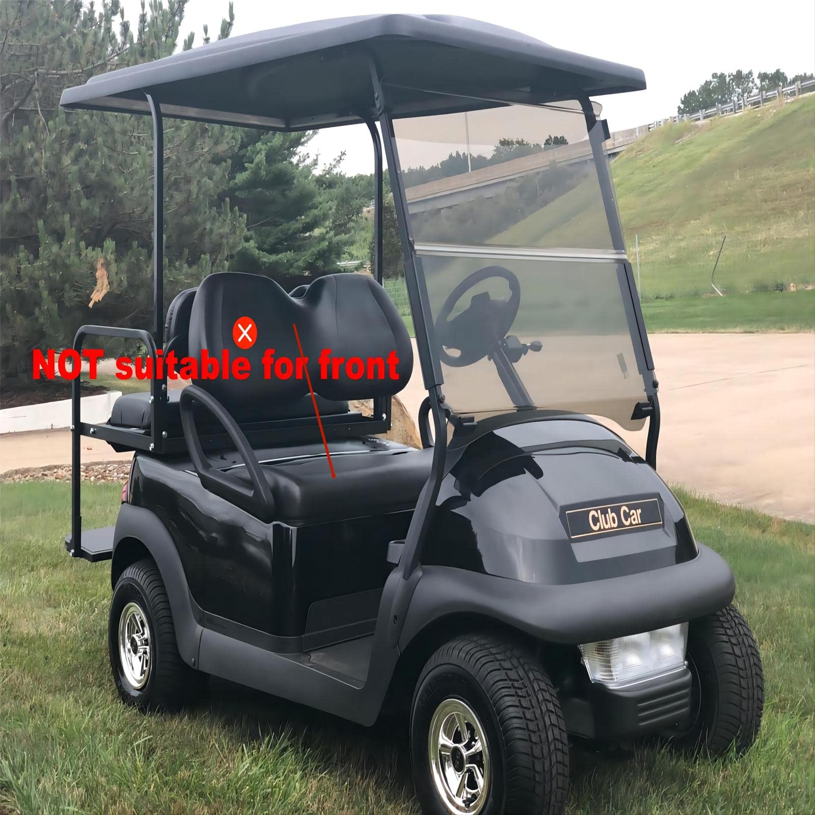 High-Quality Golf Cart Rear Seat Cushion Replacement for EZGO TXT RXV ST, ST Sport, Valor & Club Car Models - Durable Black Backrest Cushion | Perfect for Golf Course Comfort & Custom Cart Upgrades