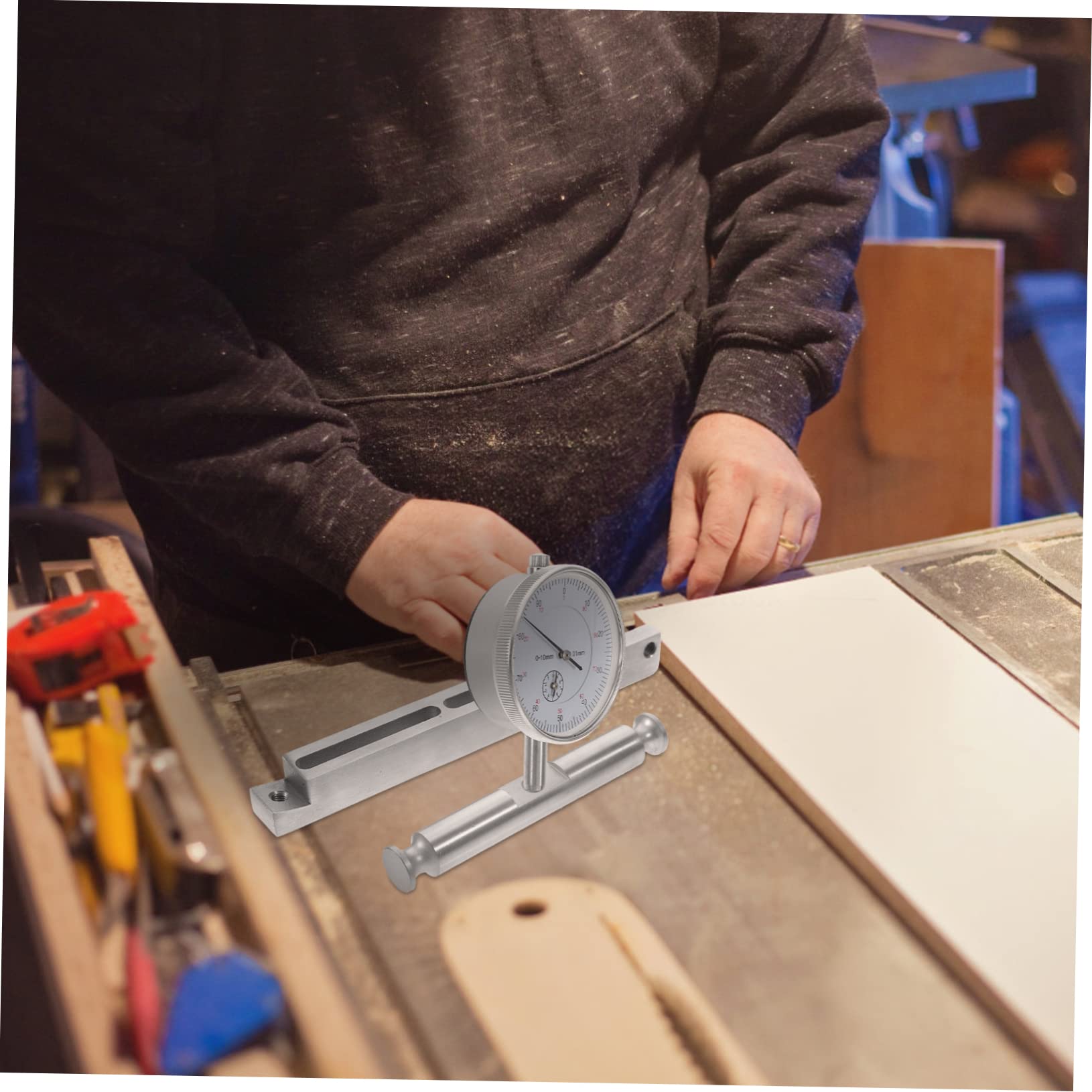 Precision Saw Gauge Table Saw Alignment Tool with Dial Indicator - Stainless Steel Fence System for Accurate Table Saw Miter Gauge & Sled Alignment | Perfect for Woodworking, Cabinet Making, and DIY Projects