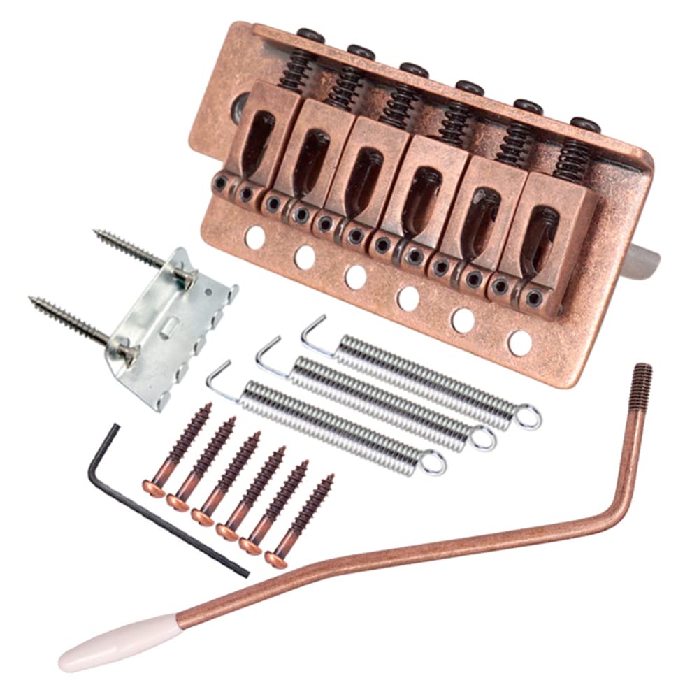 EastVita Electric Guitar Tremolo Bridge System Set - 6 String Replacement Parts for Squier & Strat Style Guitars | Perfect for Rock, Blues & Live Performances