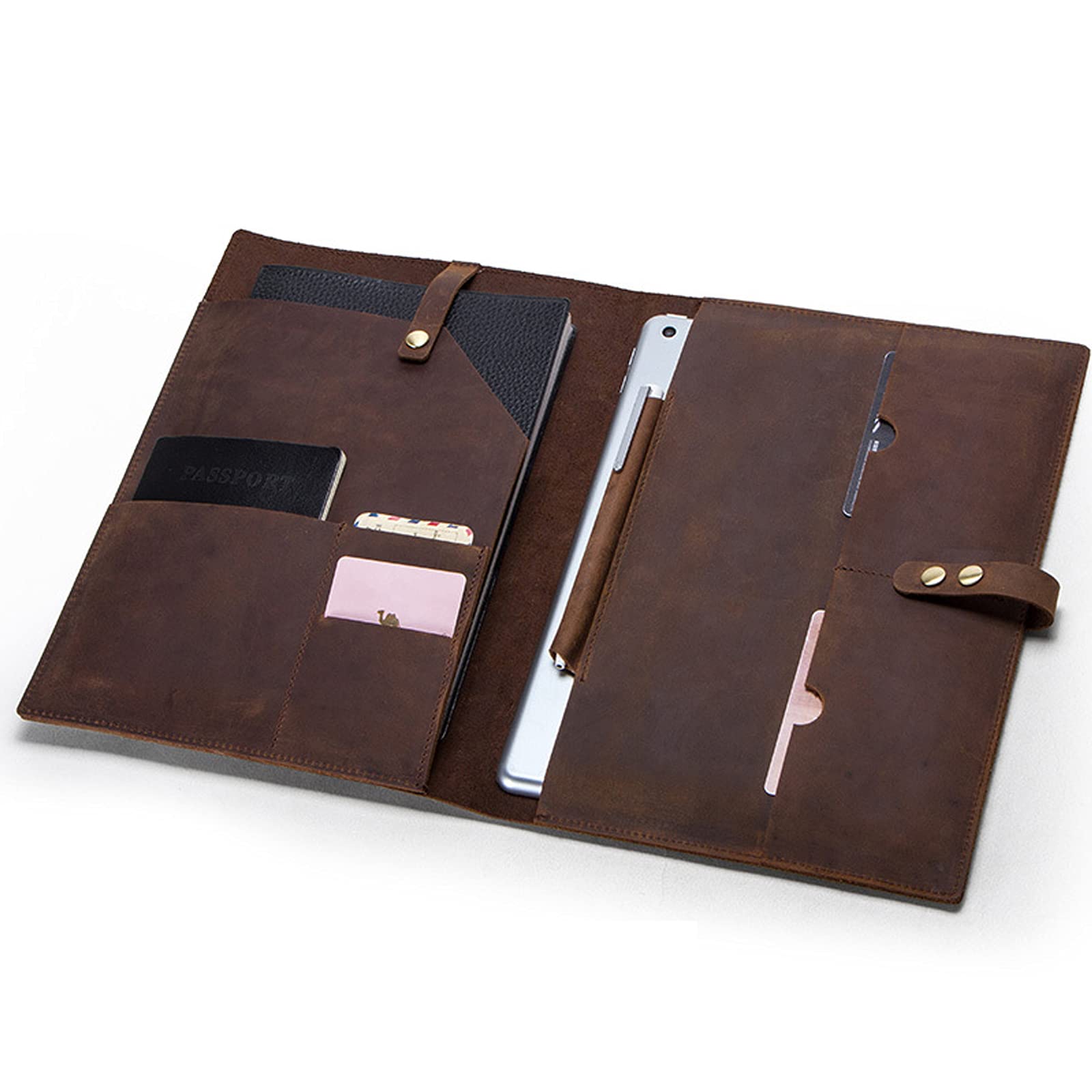 Premium Leather Conference Folder & Business Portfolio Organizer - Professional Padfolio for 10.2-11 Inch Tablets - Office Notepad for Meetings & Presentations - Perfect for Corporate Gifts, Executive Meetings, and Business Travel Accessories