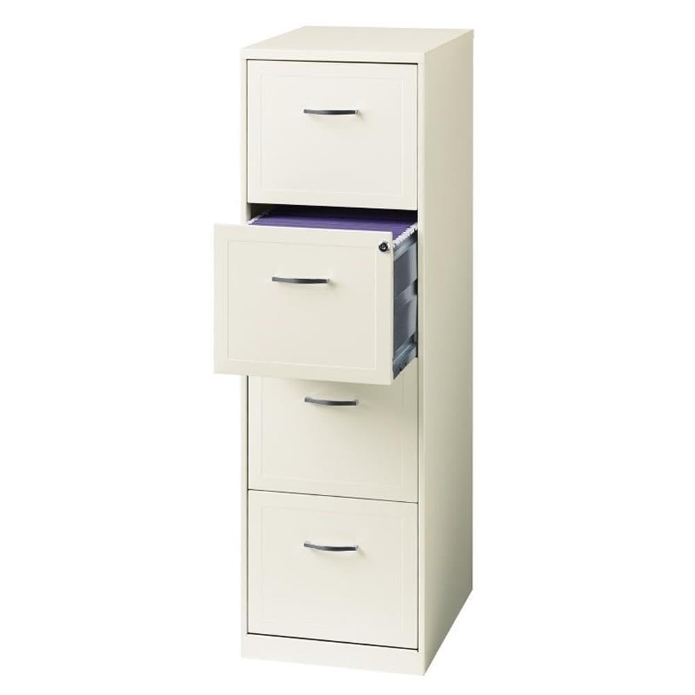 Hirsh Industries 4-Drawer Vertical File Cabinet with Wheels - Heavy Duty Commercial Mobile Storage Cabinet for Office, Home, or School Organization