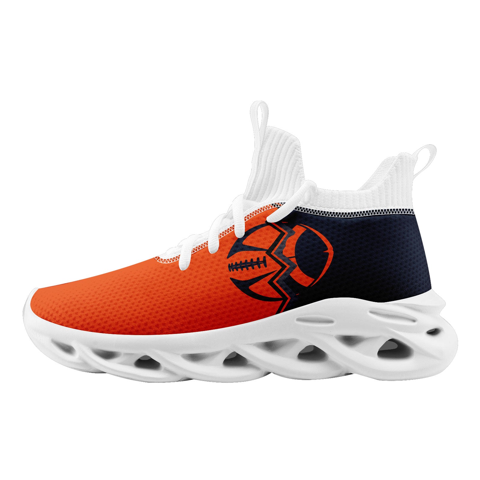 Custom Deep Blue & Orange Illinois MaxSoul Shoes and Hat Set - Personalized Sports Fan Combo D028017 - Perfect for Game Days, Tailgating, and Showing Team Spirit