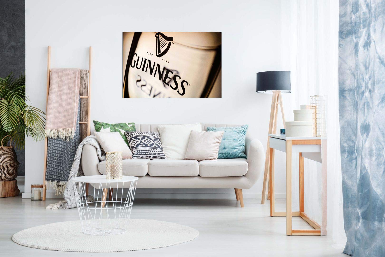 Guinness Beer Canvas Wall Art Print - 18x12 Inches Irish Pub Decor for Home, Bar & Man Cave