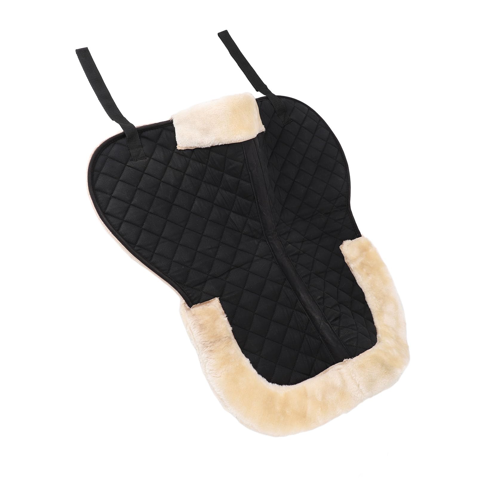 Shock Absorbing Half Saddle Pad - Breathable Polyester & Faux Wool Equestrian Riding Pad for Horses - Perfect for Trail Riding, Dressage & Jumping Training