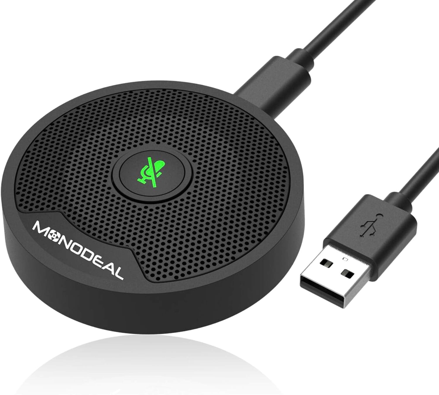 Monodeal USB Conference Microphone with Mute Button - Plug & Play PC Microphone for Laptop, Computer - Ideal for Zoom Meetings, Virtual Classes, Skype Calls, Video Conferencing & Online Teaching