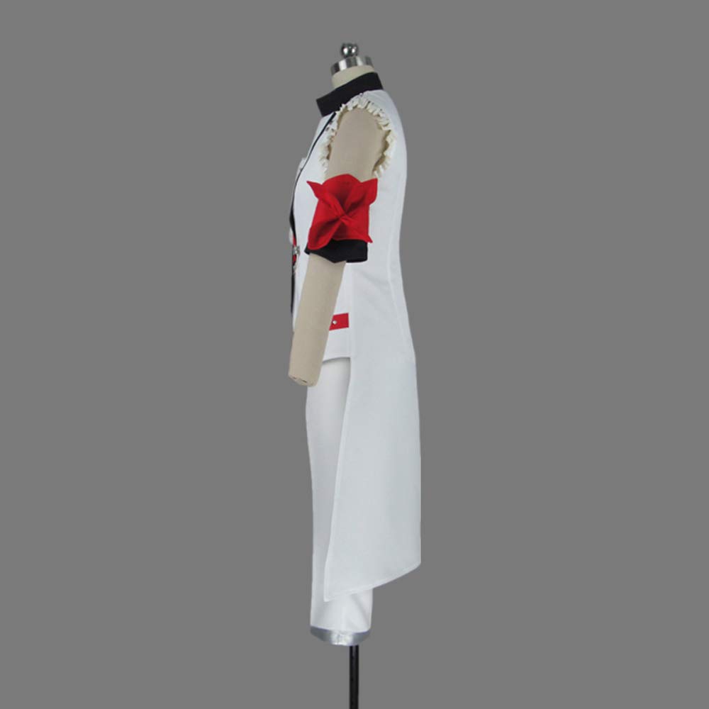 Tsukiuta Procellarum August Haduki You White Uniform Cosplay Costume S002 - Anime Character Outfit for Conventions & Photoshoots