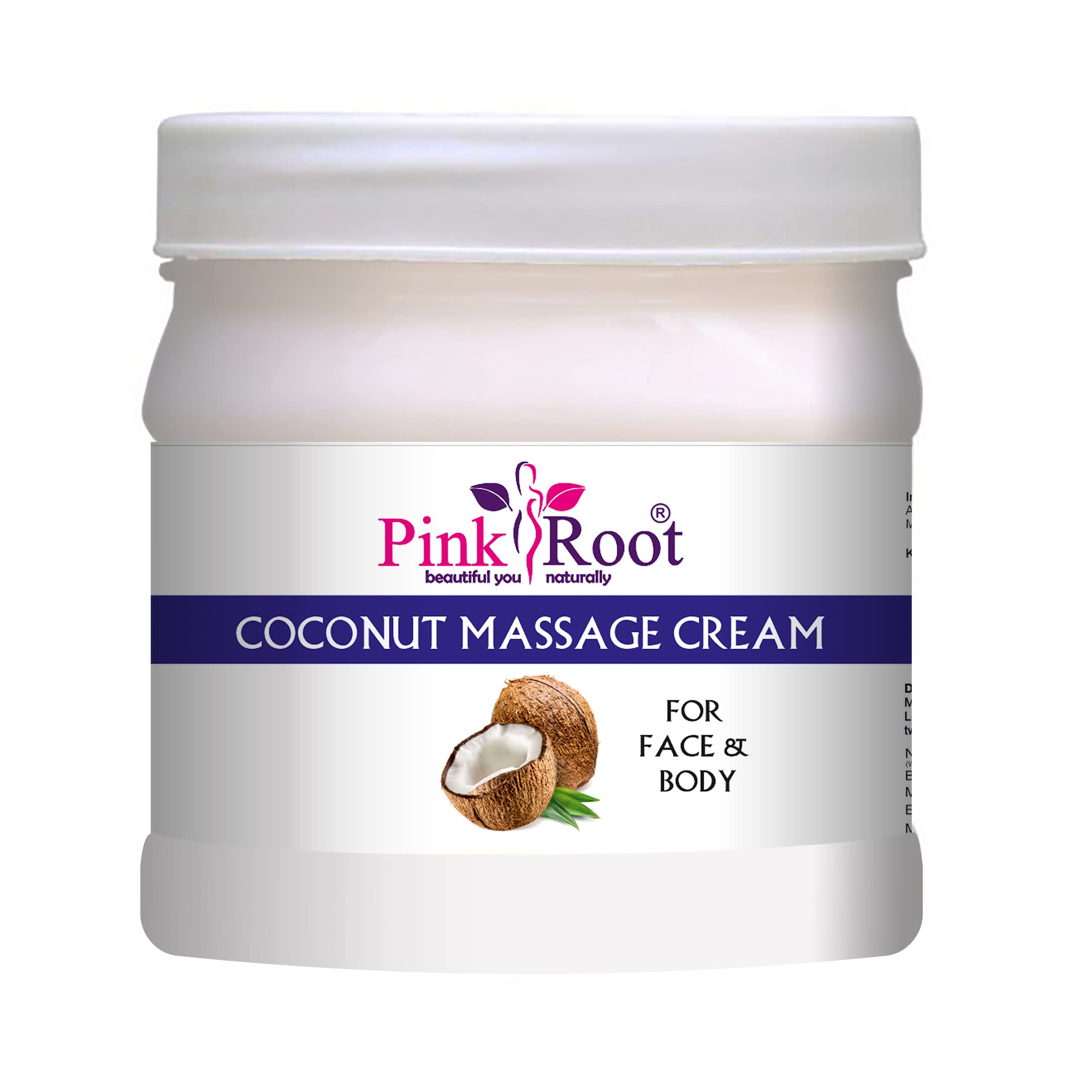 Pink Root Coconut Massage Cream 500ml - Anti-Aging, Blemish Removal, Deep Pore Cleansing & Skin Brightening | Hydrating Face & Body Moisturizer for Spa, Home Skincare Routine & Relaxation Therapy