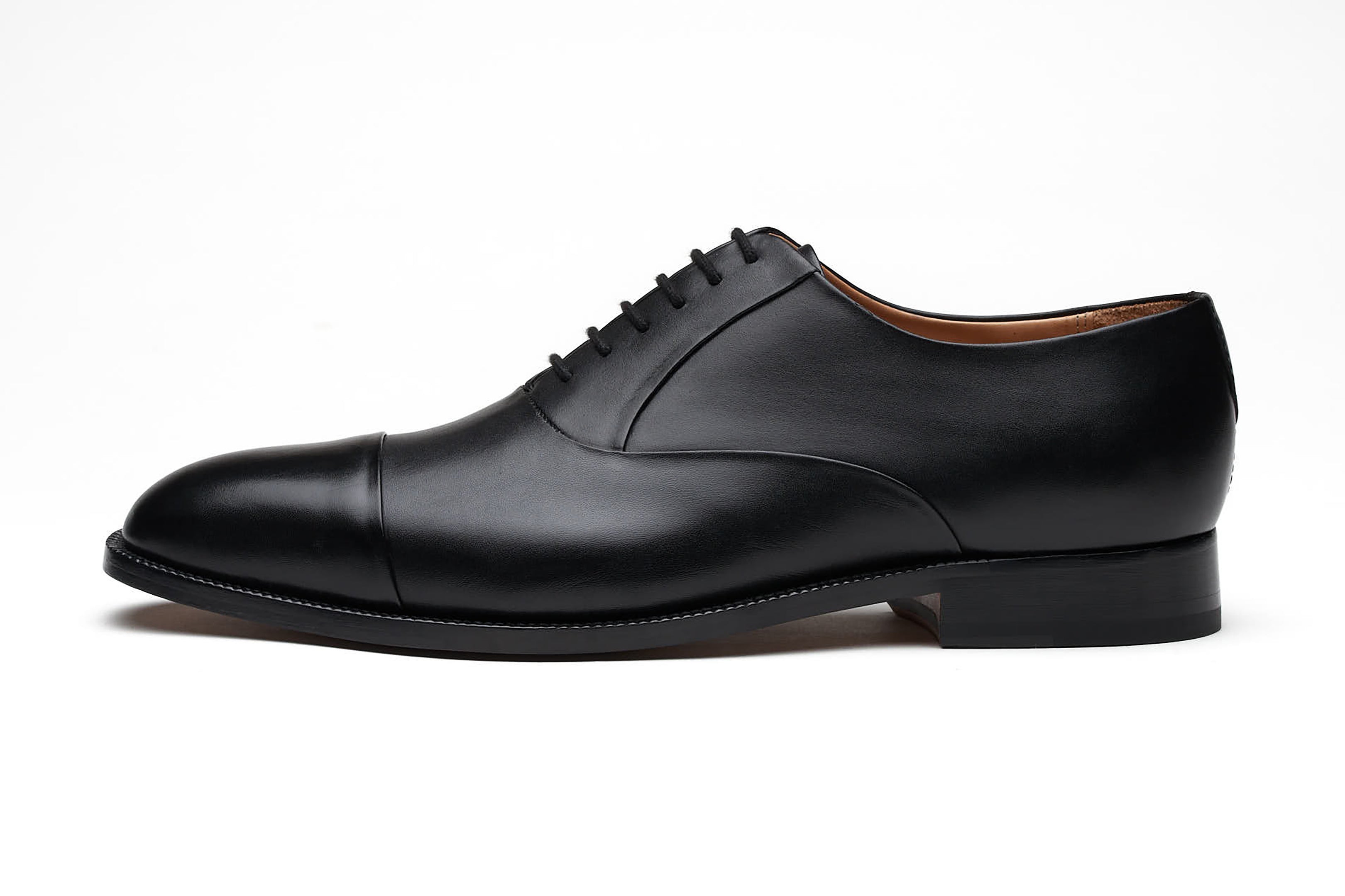 Premium Black Blind Stitch Captoe Oxford Dress Shoes for Men – Perfect for Business, Formal Events & Office Wear