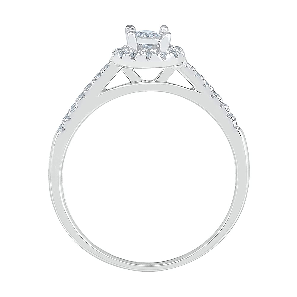 10KT White Gold Round Diamond Promise Ring (1/4 cttw) - Elegant Engagement & Anniversary Jewelry Gift for Her | Perfect for Proposals, Weddings & Special Occasions