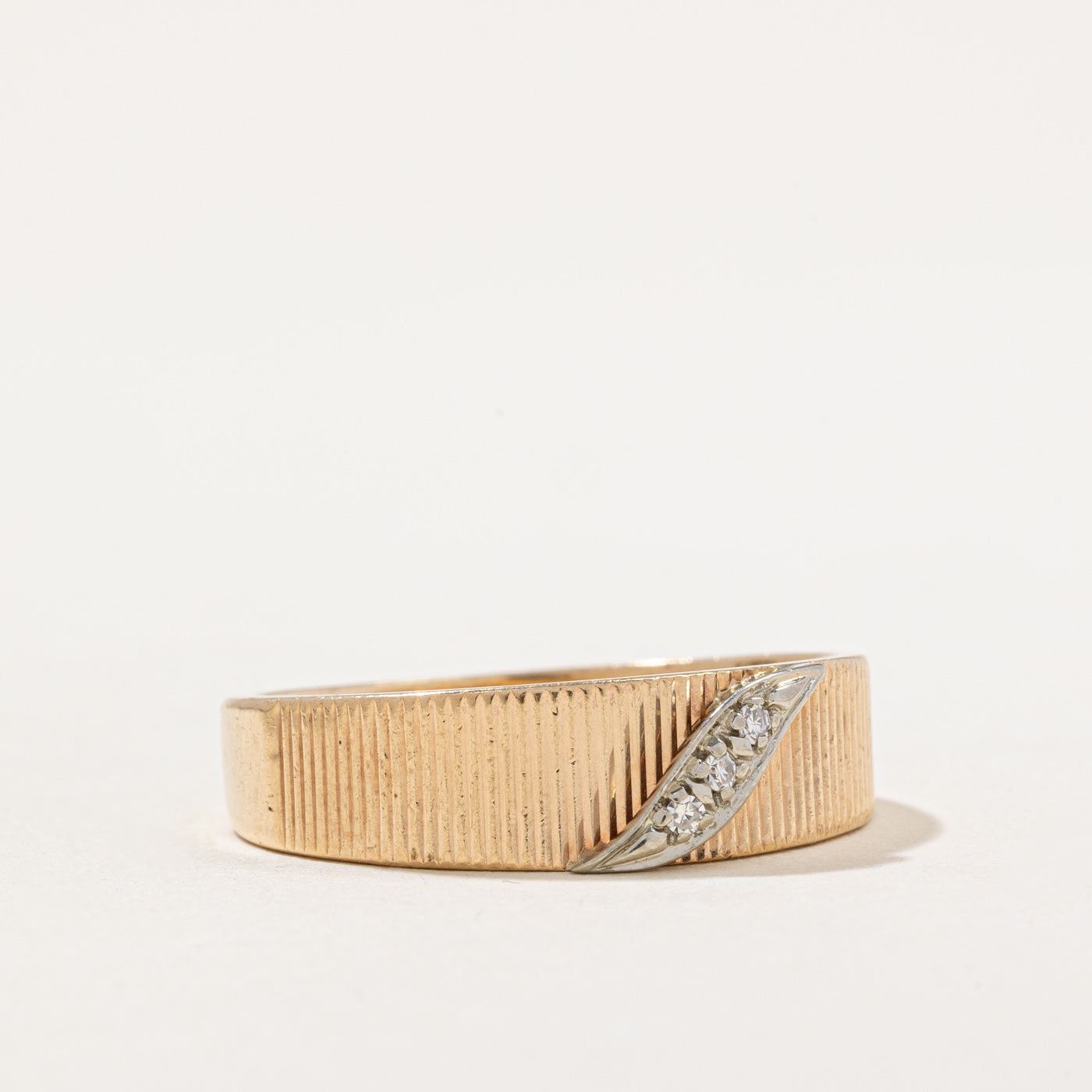 0.04ctw Diamond Diagonal Row Band Ring - Size 11.75 | Elegant Wedding Band, Anniversary Gift & Everyday Jewelry for Women