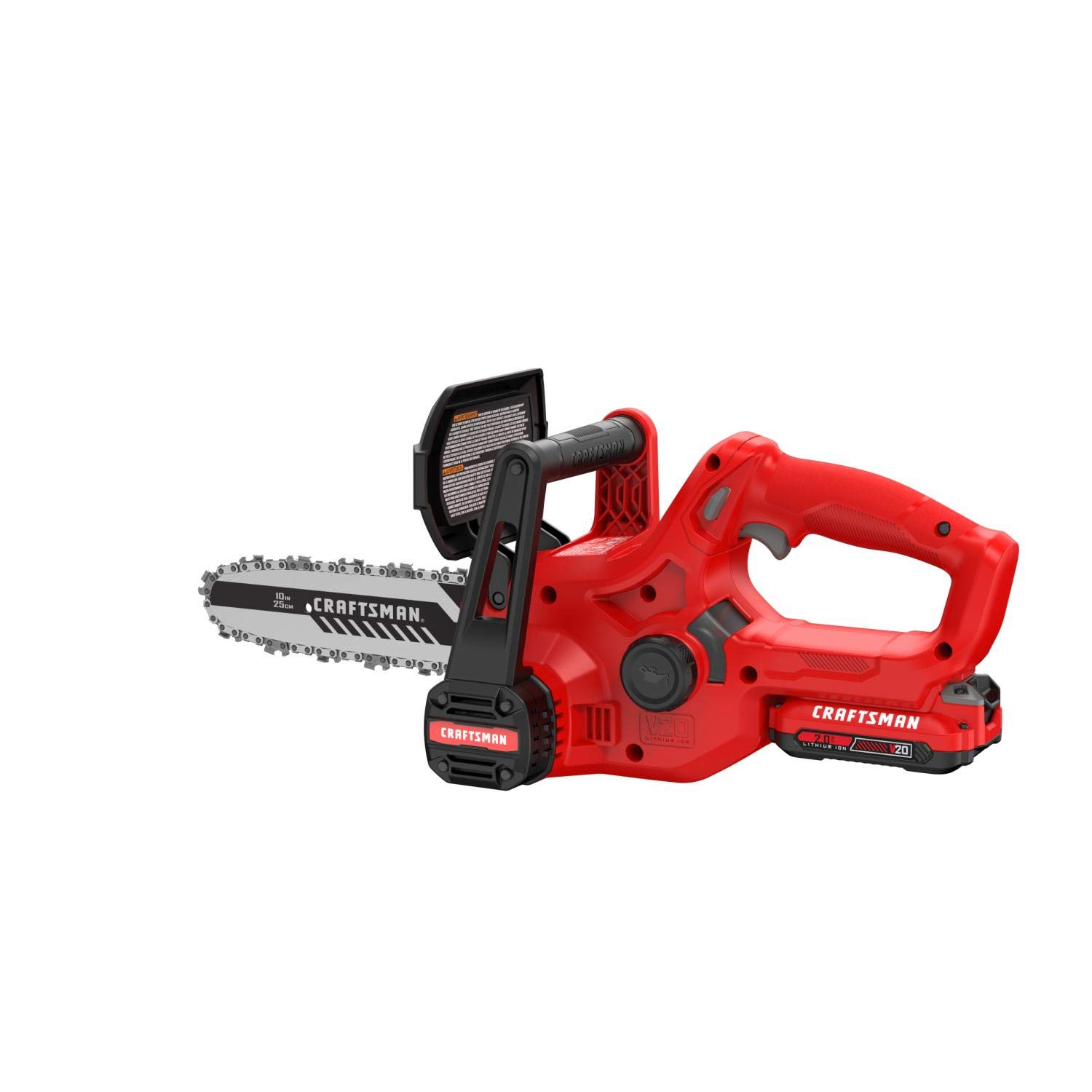 CRAFTSMAN V20 10-Inch Cordless Mini Chainsaw with Battery & Charger (CMCCS610D1) - Perfect for Tree Trimming, Yard Maintenance & DIY Wood Cutting Projects