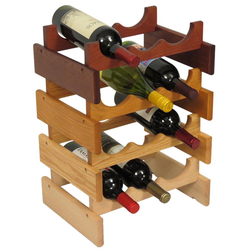 FixtureDisplays® 18 Bottle Dakota™ Wooden Wine Rack with Display Top - Premium Wine Storage for Home, Bar, or Restaurant Use - Perfect for Wine Enthusiasts and Entertaining Guests