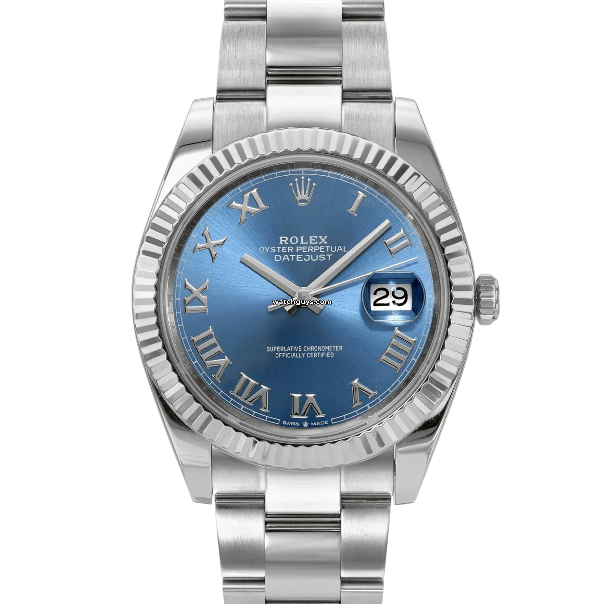 Rolex Datejust 126334 Men's Watch - 41mm Stainless Steel, Azzurro Blue Dial, Jubilee Bracelet - Luxury Dress Watch for Business & Formal Occasions