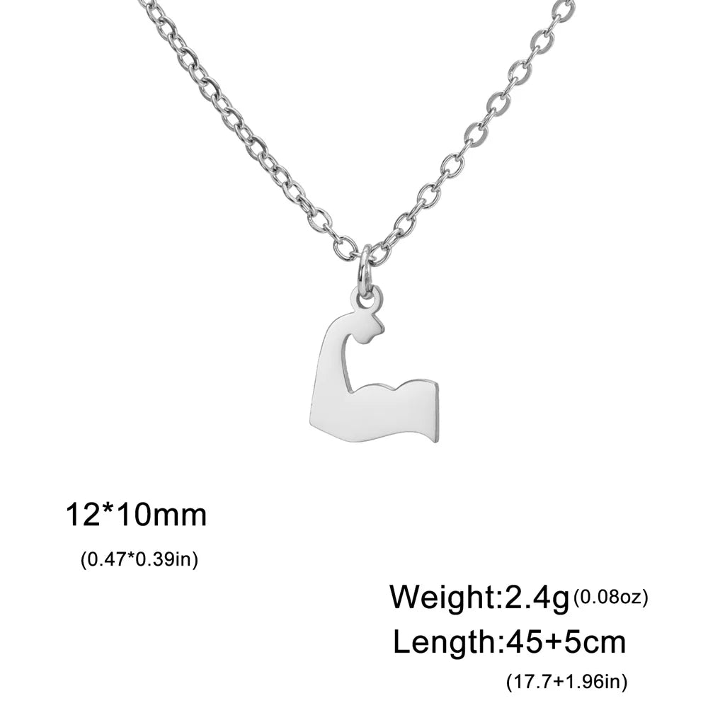 Stainless Steel Dumbbell Necklace for Men - Weightlifting & Gym Jewelry Gift for Bodybuilders & Fitness Enthusiasts | Perfect for Workouts, Sports & Casual Wear
