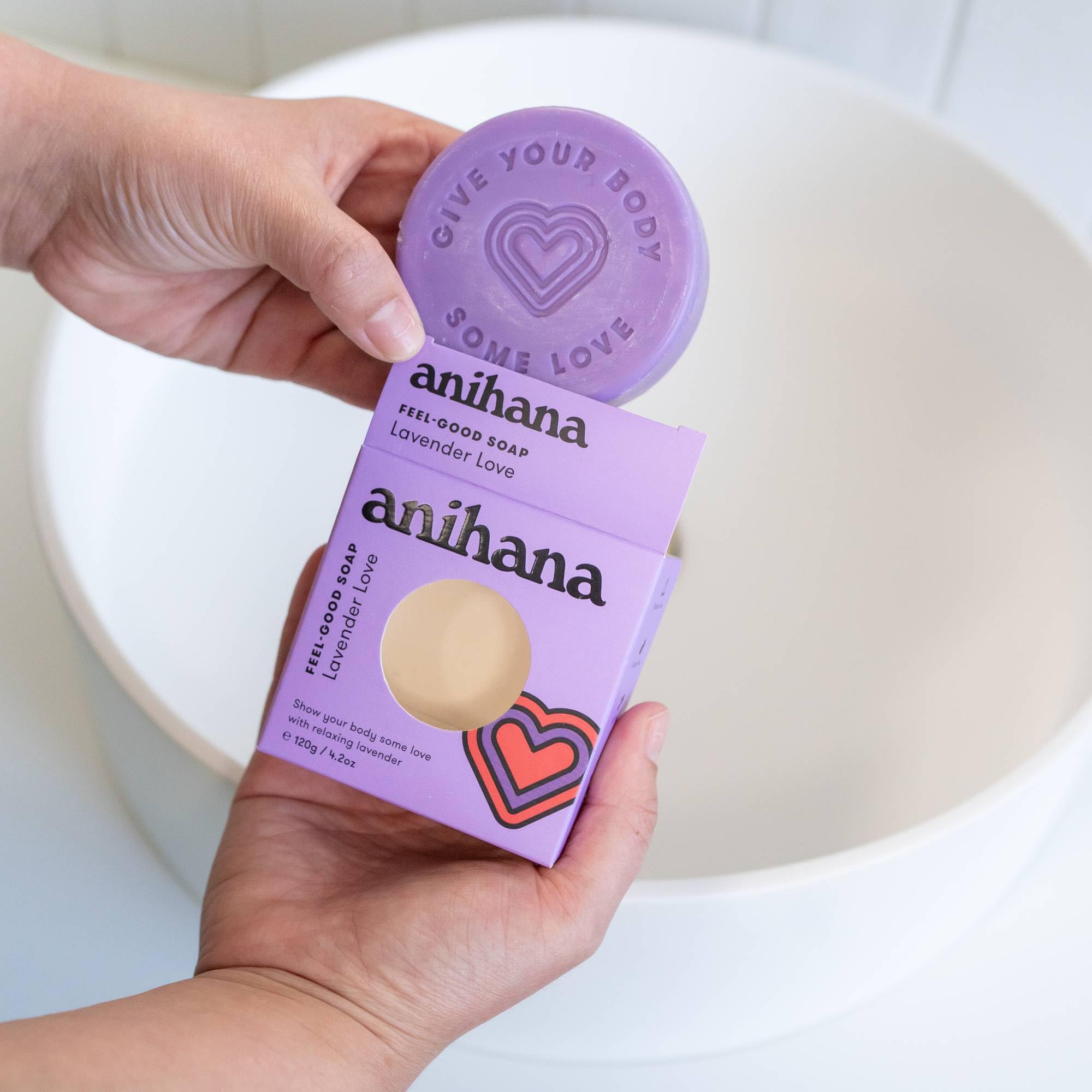ANIHANA Feel-Good Soap Variety 3 Pack with Coconut Oil & Shea Butter - Gentle Cleansing, Paraben & Cruelty Free - Berry, Mango, Lavender Scented (4.2 oz each) - Perfect for Daily Skincare, Gifts & Relaxation