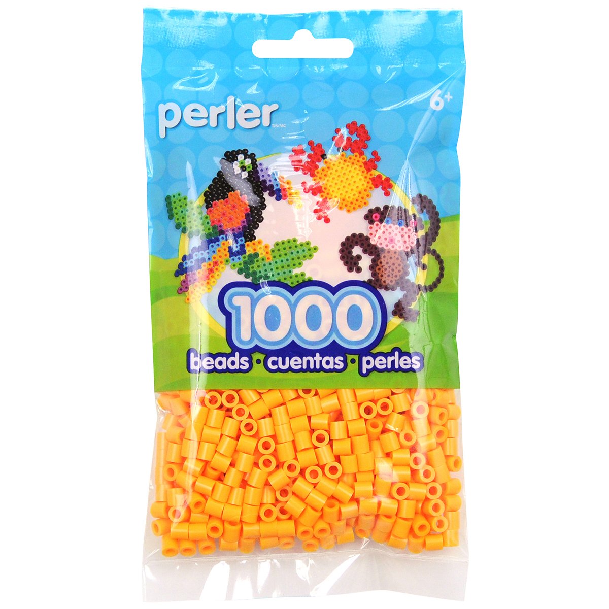 Perler Beads Fuse Beads for DIY Crafts - 1000pcs Small Orange Beads for Jewelry Making, Kids Art Projects & Home Decor