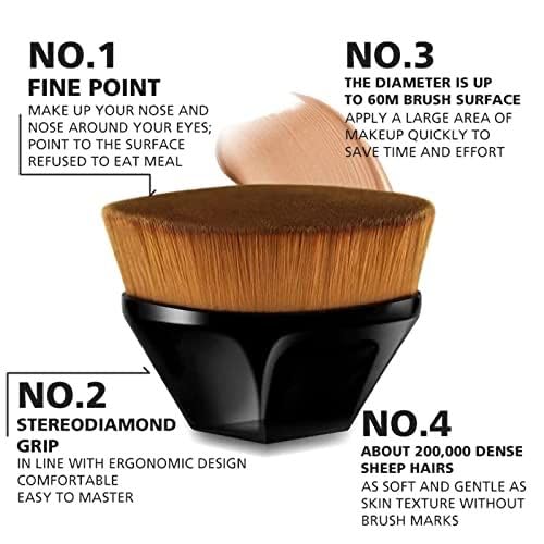 Orrda Soft Bristle Hexagon Makeup Brush Set - Foundation, Blush, Powder & Liquid Cosmetics Blending Brush for Flawless Face Makeup | Perfect for Professional Makeup Artists & Daily Beauty Routines (Multicolor)