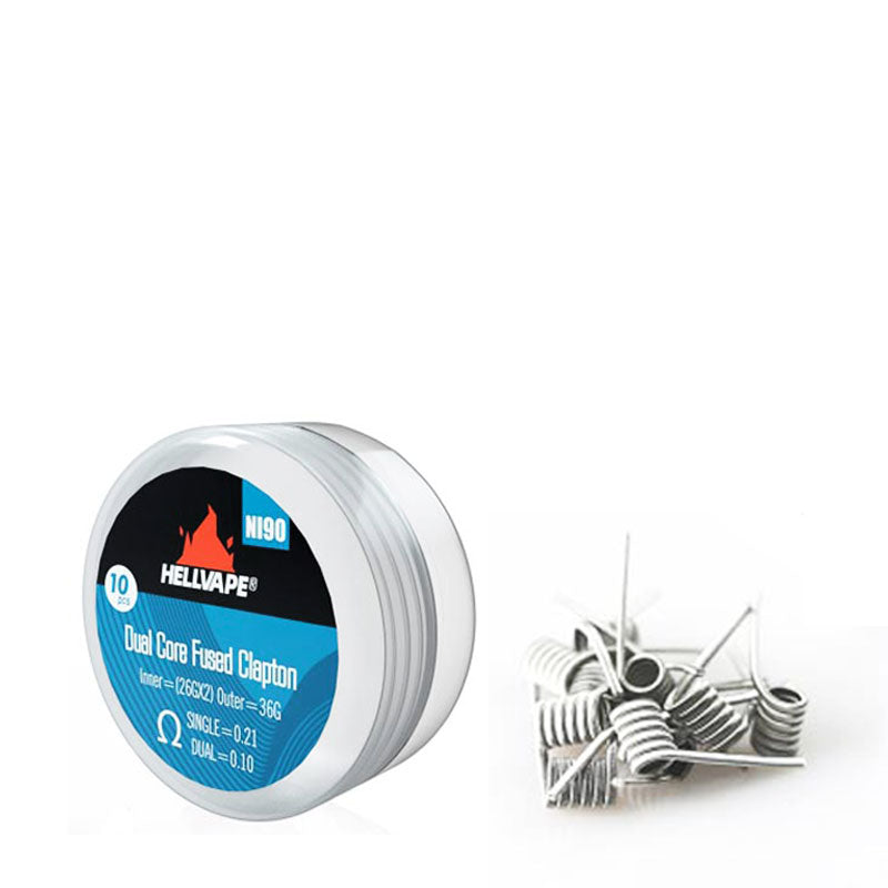 Hellvape Fused Clapton Coils - 10 Pack Prebuilt Coils for RDA RTA Tanks - High Performance Vape Coils for Cloud Chasing & Flavor Enhancement
