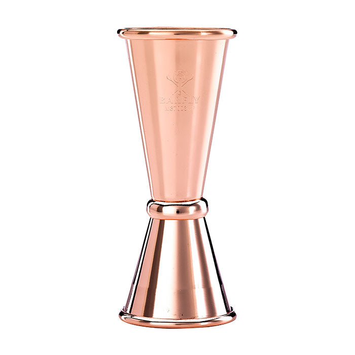 Barfly by Mercer M37003CP Japanese Style Copper Plated Jigger - 1 oz & 1.5 oz Dual Measuring Cup for Cocktails, Bartending & Mixology - Perfect for Home Bars, Professional Use & Cocktail Enthusiasts