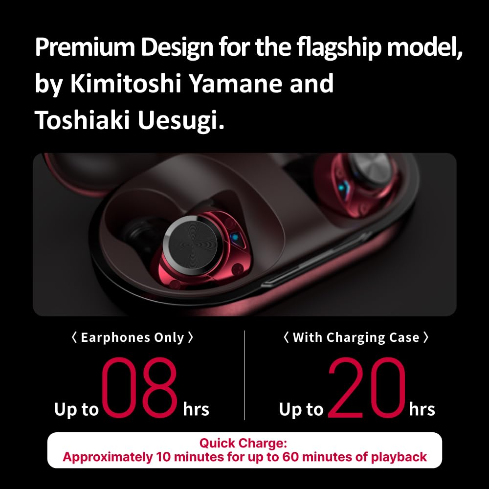 AVIOT TE-ZX1 Wireless Earbuds - World's First 5-Driver Tribrid System, Hi-Res Audio with LDAC, Hybrid ANC, IPX4 Waterproof (Cowboy Bebop Edition) - Perfect for Commuting, Workouts & Anime Fans
