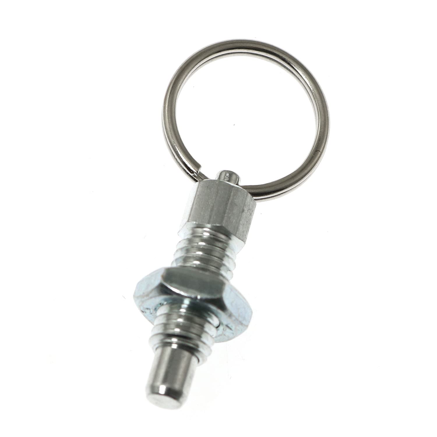 M6 Thread Spring Plunger with Pull Ring - 1pc Galvanized Steel Hand-Retractable Index Plunger (12mm Thread Length) - Perfect for CNC Machinery, Industrial Equipment & DIY Projects