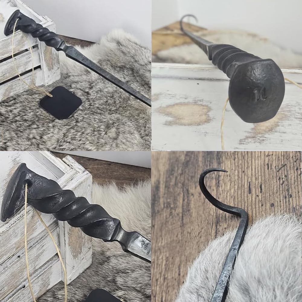 **Heavy Duty Stainless Steel BBQ Meat Turner Hook - Professional Grill Flipper for Grilling, Smoking & Griddle Cooking - Perfect for Steak, Burgers, Vegetables & Outdoor Barbecue**