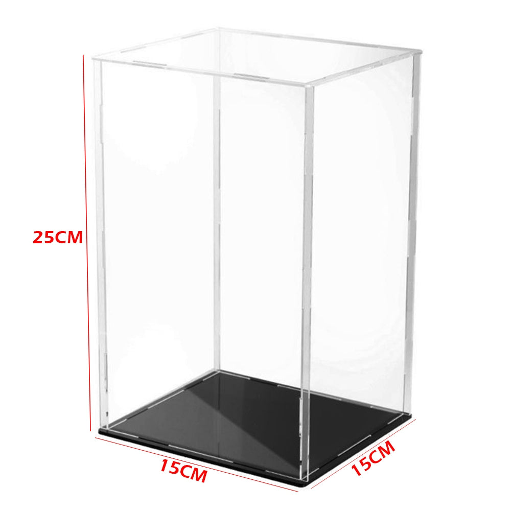 15x15x25CM Clear Acrylic Display Case for Action Figures - Dustproof Model Collection Box for Toys, Statues & Collectibles - Perfect for Showcasing, Protecting & Organizing Your Valuable Collections