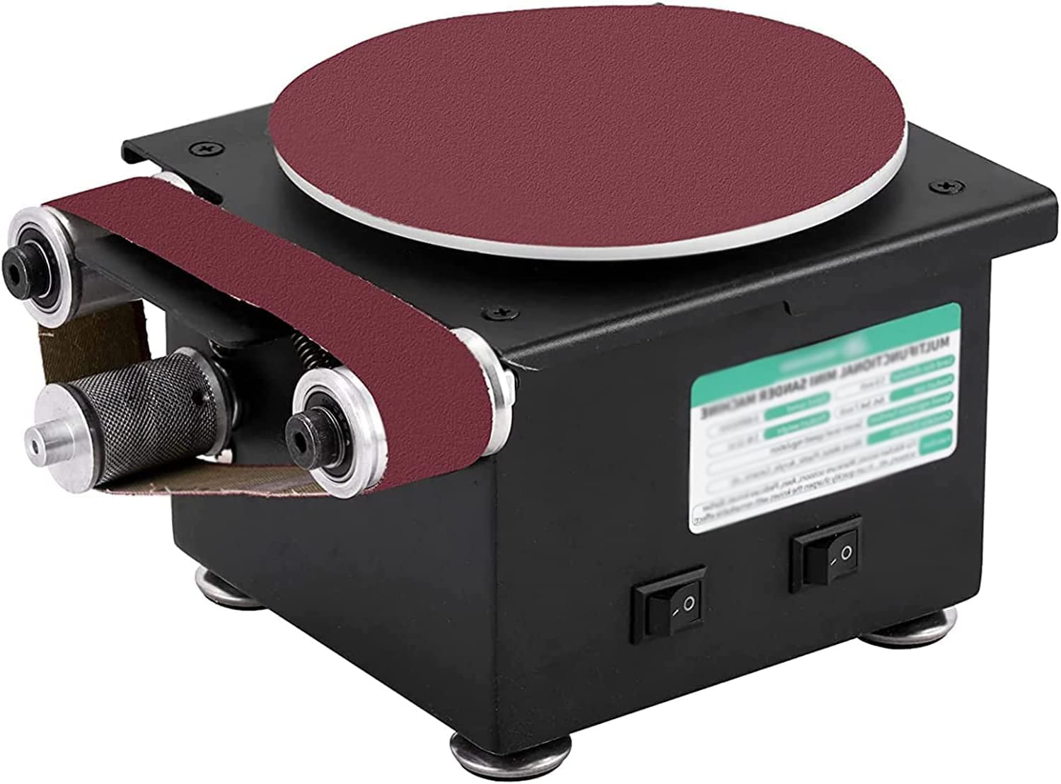 6-Inch Electric Mini Belt & Disc Sander - Compact Sanding Machine for Wood, Metal & Stone - Perfect for DIY Crafts, Jewelry Making & Home Workshop Projects