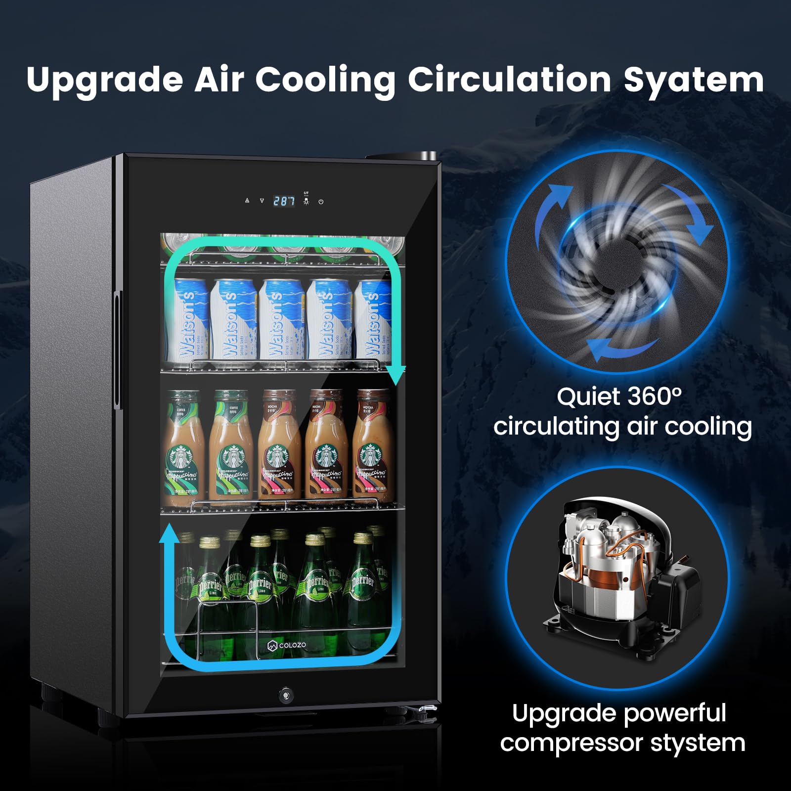 17 Inch Black Beverage Refrigerator Cooler - 96 Can Capacity Mini Fridge with Glass Door & Lock - Compact Beer, Soda, Wine Cooler for Home, Office, Bar, Bedroom - Perfect for Parties, Entertaining & Daily Drink Storage