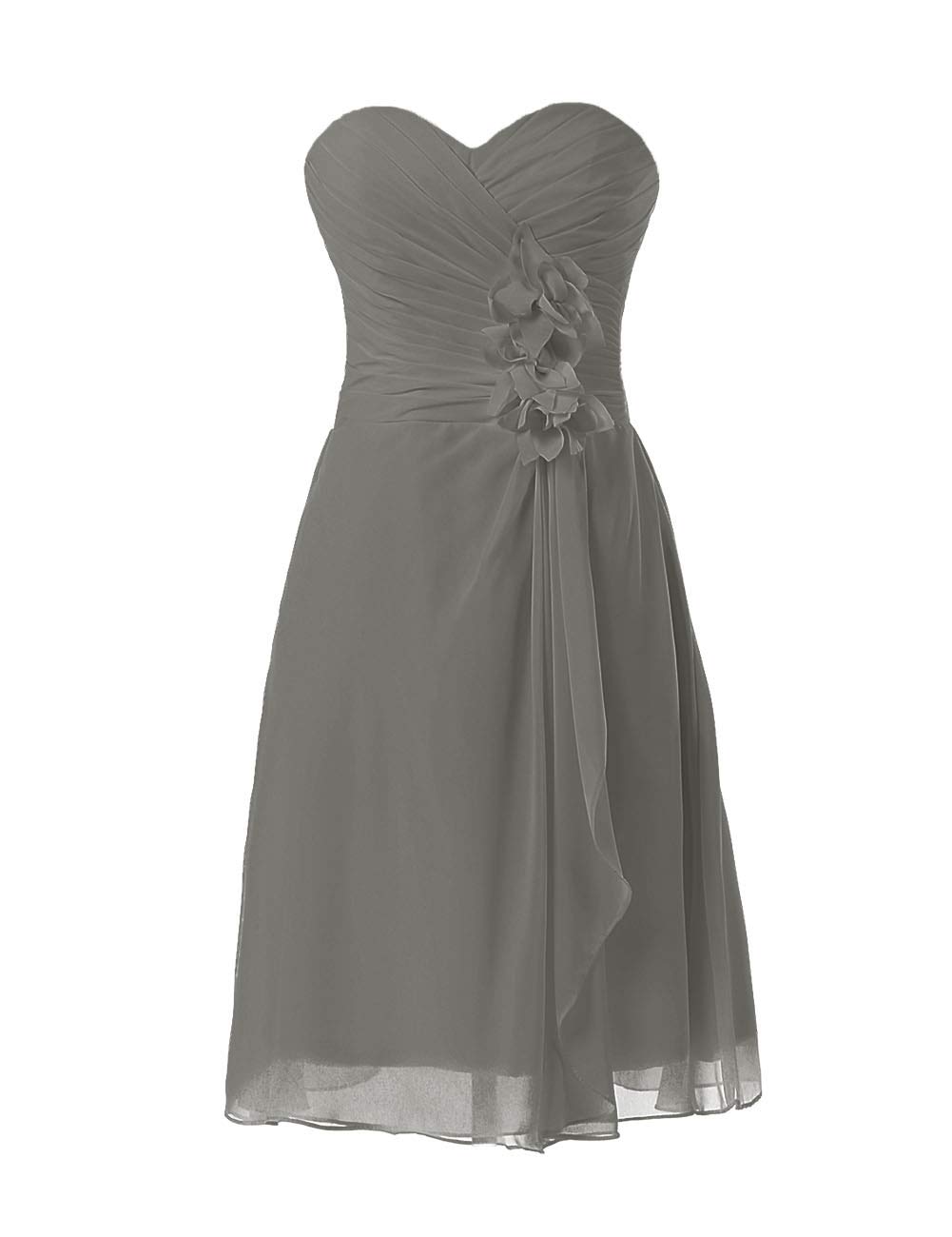 JAEDEN Short Chiffon Prom Dress for Bridesmaids - Strapless Sweetheart Formal Evening Gown for Weddings, Parties & Special Occasions