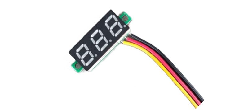 0.28inch 0-100V DC Voltmeter - 3-Wire Digital Voltage Meter for Electronics, DIY Projects, and Automotive Battery Testing | Compact & Accurate Voltage Measurement Tool