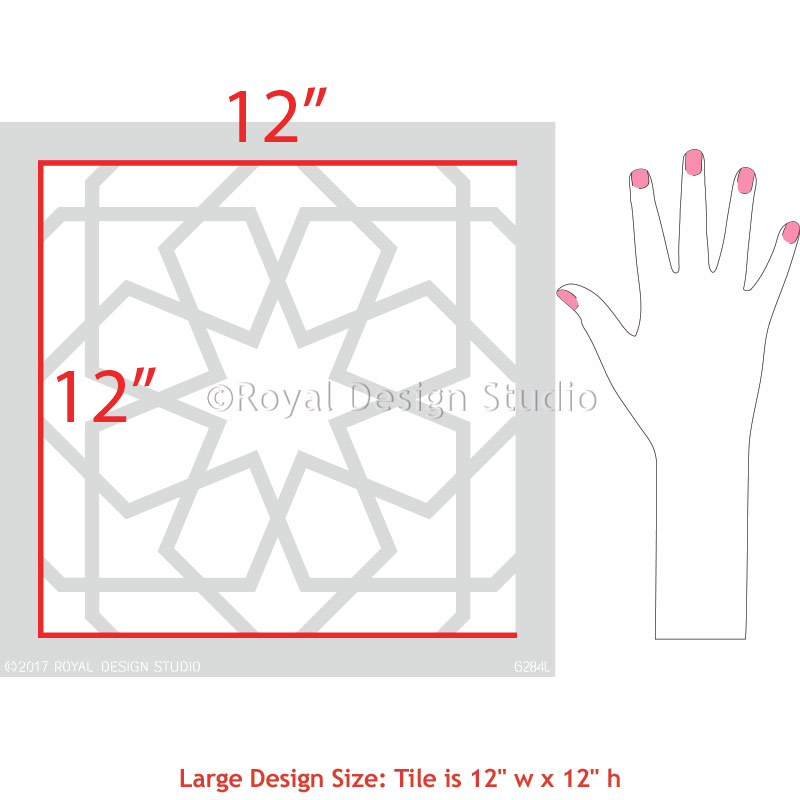 Rabat Tile Stencil - DIY Moroccan Geometric Wall & Floor Tile Painting Template for Home Decor, Bathroom, and Kitchen Renovation