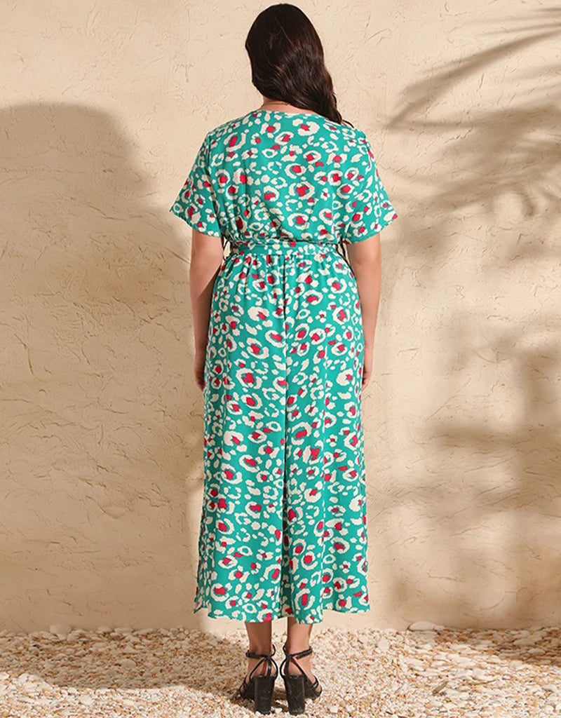 Flowy Chiffon Dress for Women - Lightweight Summer Maxi Dress with V-Neck & Flutter Sleeves - Perfect for Beach Vacations, Weddings & Date Nights