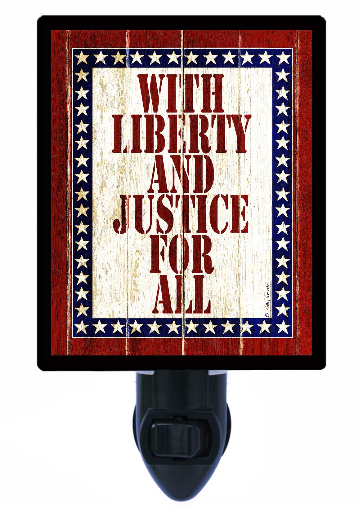 Decorative Photo Night Light - Patriotic USA Theme with Liberty and Justice for All | Perfect for Bedroom, Nursery & Home Decor