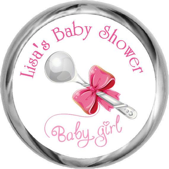 Baby Girl Silver Spoon Stickers - Adorable Nursery Decor for Newborn Gifts & Baby Showers | HERSHEY'S Kisses Candy Themed Room Decor for Sweet Nursery Themes