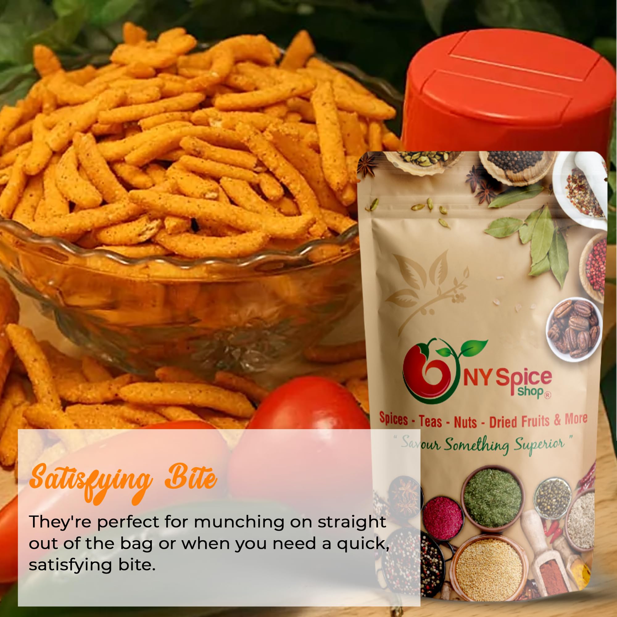 NY Spice Shop Cajun Hot Sticks Snacks - 1 Pound Spicy Cajun Corn Sticks - Crunchy Toasted Cajun Snack Mix - Perfect for Parties, Hiking & Game Day - Hot & Spicy Trail Mix Sticks - Cajun Style Hot Chips for Snacking