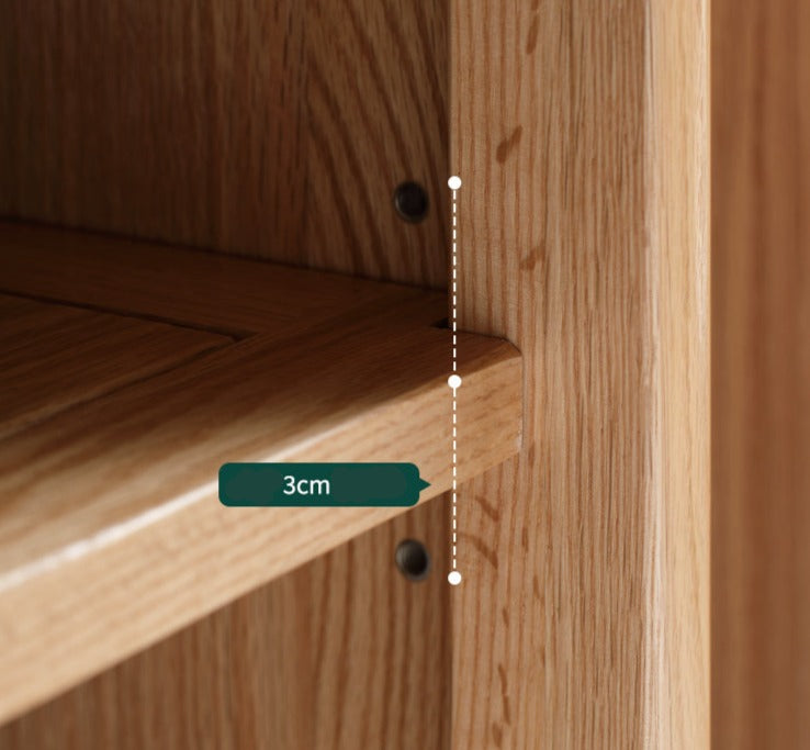 Solid Oak Wood Side Cabinet - Rustic Home Storage Organizer for Living Room, Bedroom, or Entryway