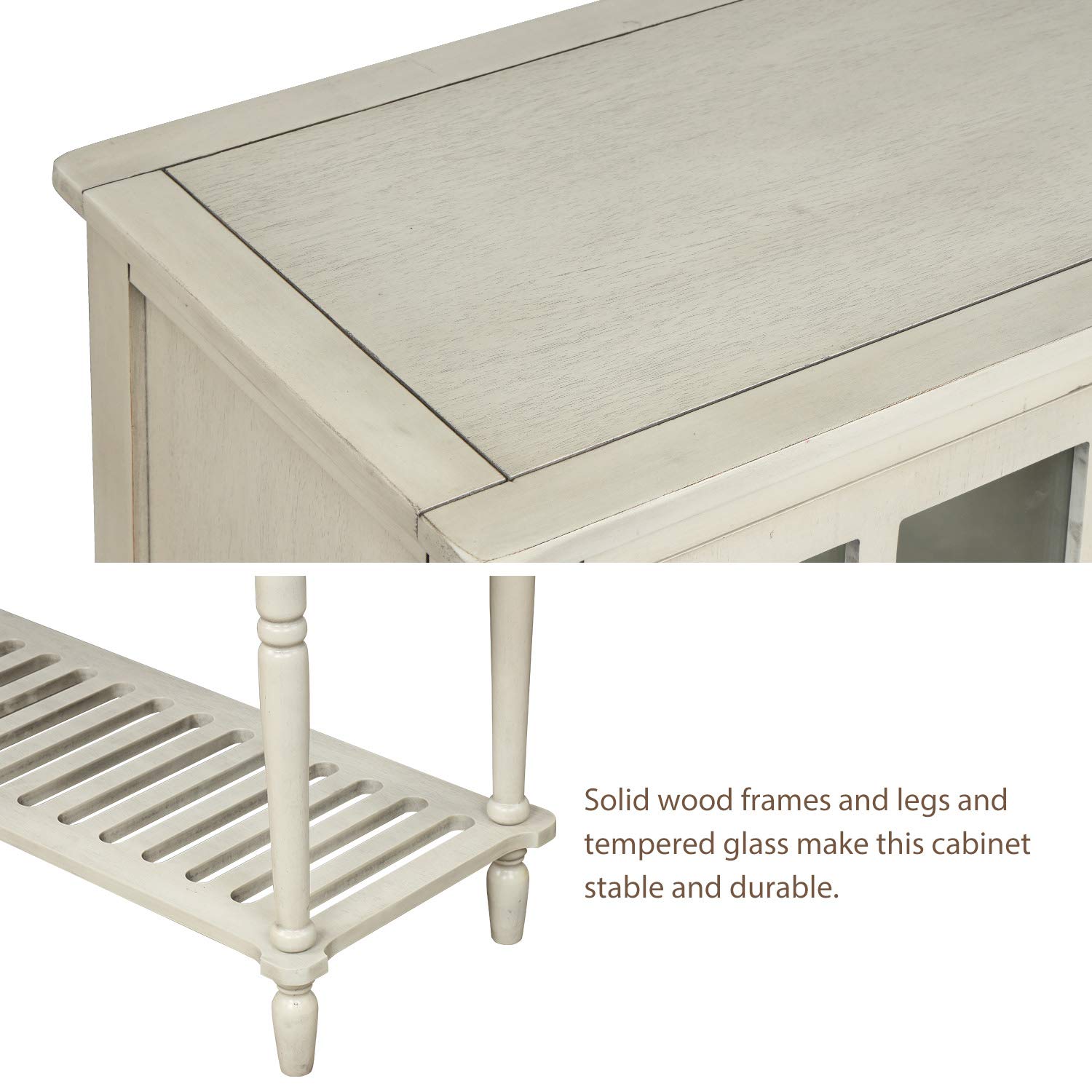 ZSQ Rustic Console Table - Antique Grey Buffet Sideboard for Entryway, Living Room & Dining Room | Perfect for Hallway Storage, Sofa Table & Home Decor