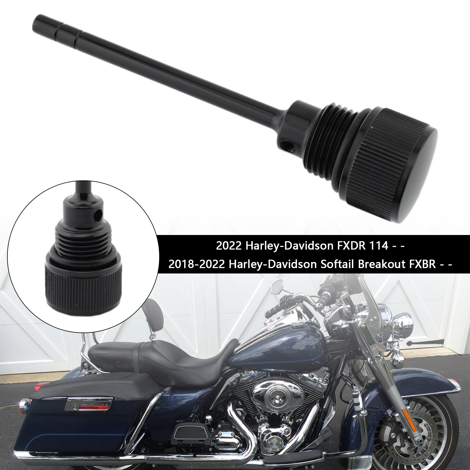 1105 0022 Oil Dipstick Tank Cap Plug Replacement for Harley Davidson Softail & Road Glide 2007-2019 - Perfect for Motorcycle Oil System Maintenance & DIY Repairs