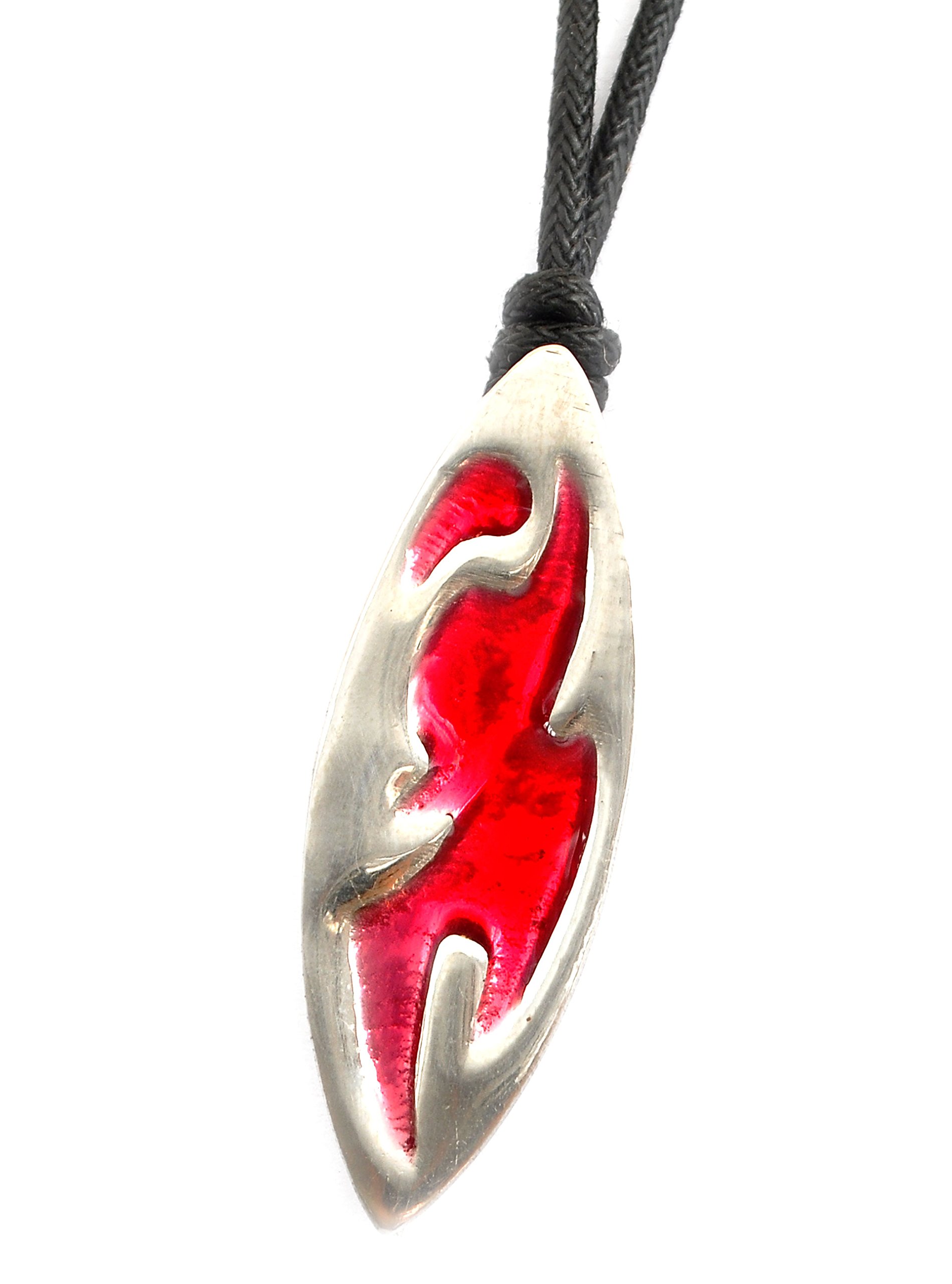 Abstract Surfboard Silver Pewter Charm Necklace Pendant - Stylish Beach Jewelry for Surfers & Ocean Lovers - Perfect for Summer, Vacations & Gifts