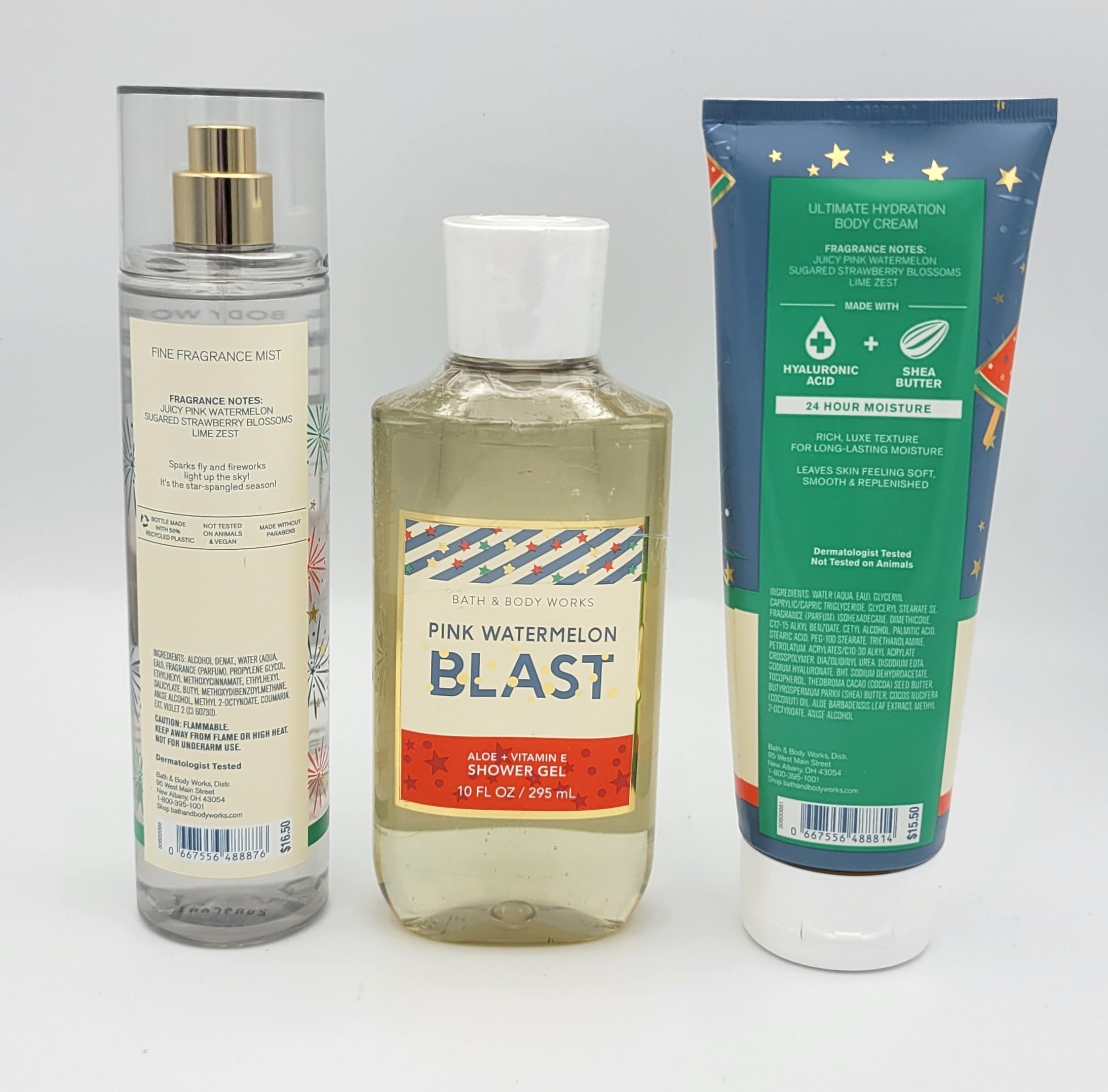 Pink Watermelon Blast 3-Piece Bath & Body Gift Set - Fragrance Mist, Body Cream & Shower Gel for Women | Fresh Summer Scent, Moisturizing Skincare & Refreshing Shower Experience | Perfect for Gifts, Self-Care & Daily Use