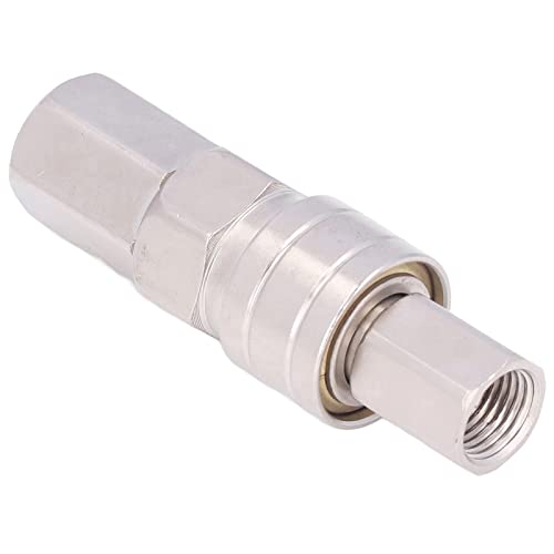 Nickel Plated Stainless Steel Quick Connect Air Coupler Kit - Self Locking Pneumatic Hose Fittings for Air Compressor, Tubing & Hoses (#4 Size) - Perfect for Workshop, Garage, and Industrial Air Tools